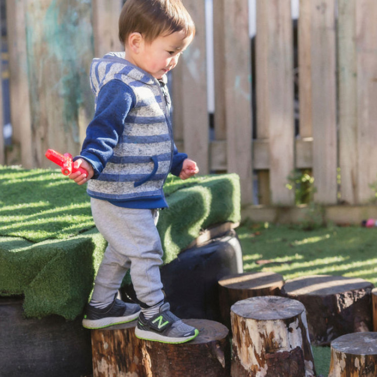 Balancing for toddler boy at Busy Bees Brooklyn 