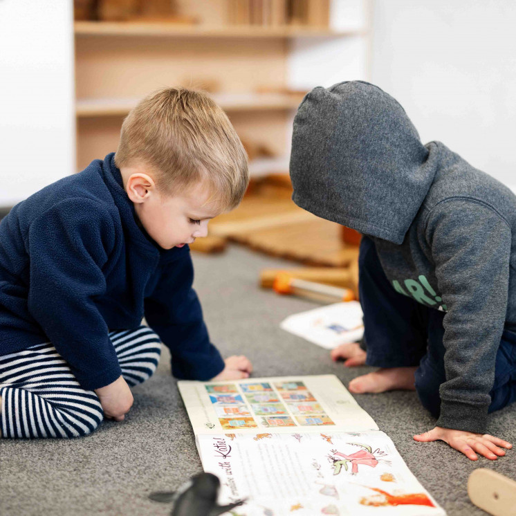 2 boys playing inside at Busy Bees Church Street early childhood learning centre