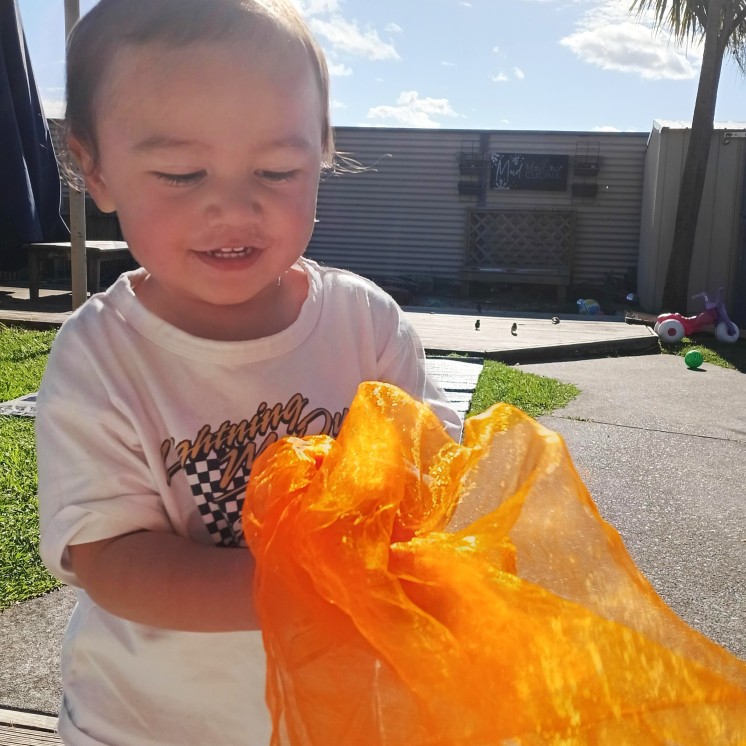 Busy Bees Grandview Road outdoor sensory play with fabric textures
