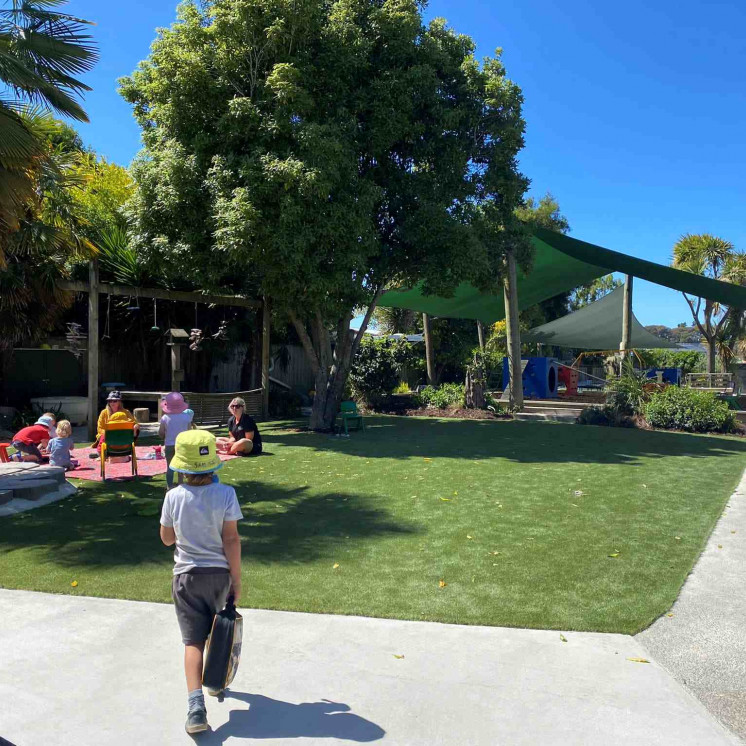 Big outdoor play space at Busy Bees Mapua