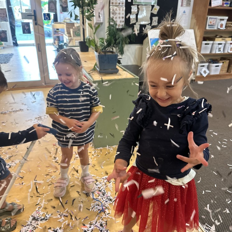 Mess play fun and learning at Busy Bees Mapua