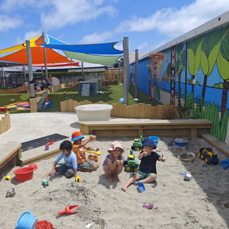Busy Bees Tahunanui sand pit fun