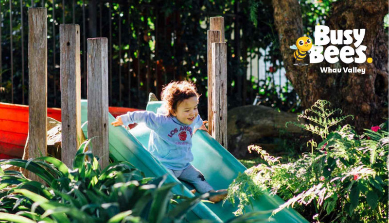 Natural play area for babies at Busy Bees Whau Valley 