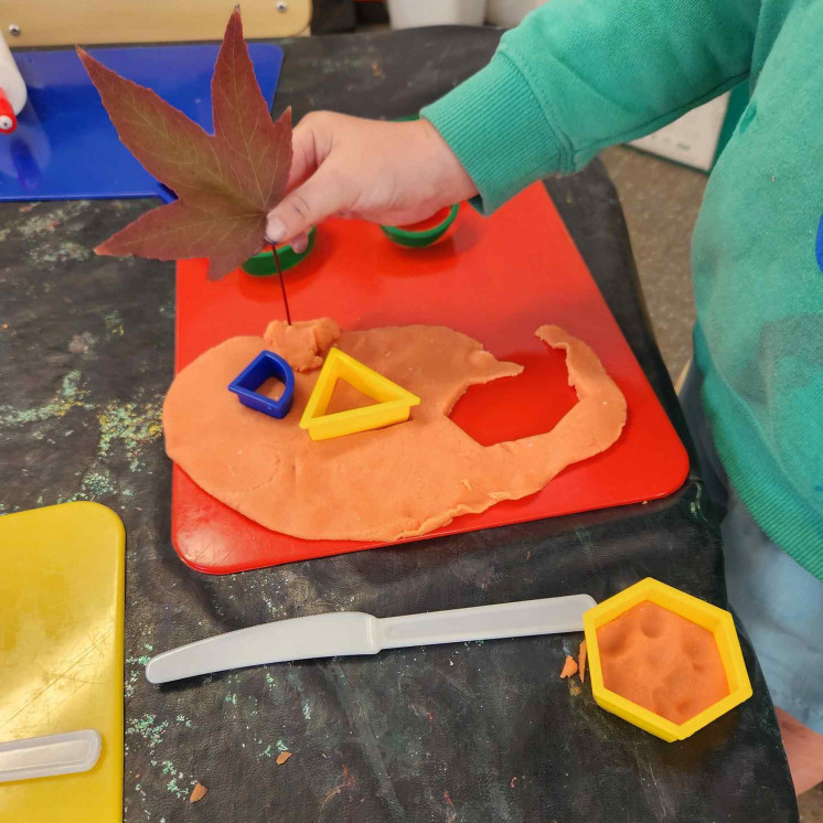 Playdough and nature combined at Busy Bees Hardy Street
