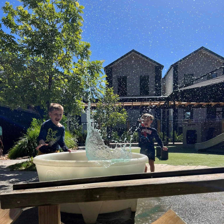 Water play at House of Wonder Cambridge childcare