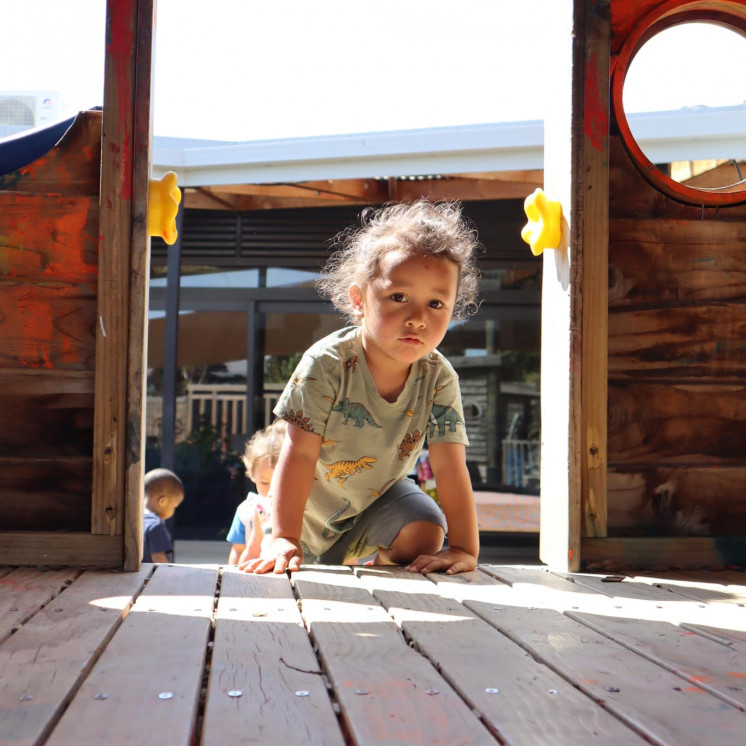 Busy Bees Tairāwhiti childcare in Gisborne toddler climbing