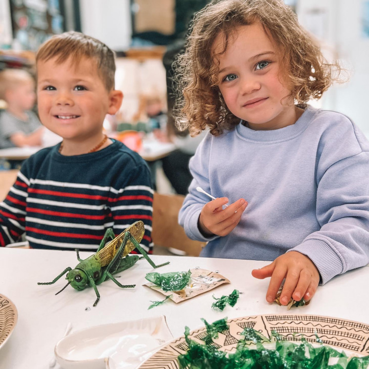 Crafting in toddlers space at Little Coasties by Busy Bees 